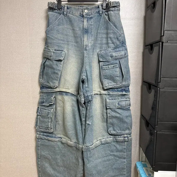 [BUNJANG] Project G/R Oversized Convertible Cargo Pants Blue / 프로젝트 G/R 오버사이즈 컨버터블 카고 팬츠 블루