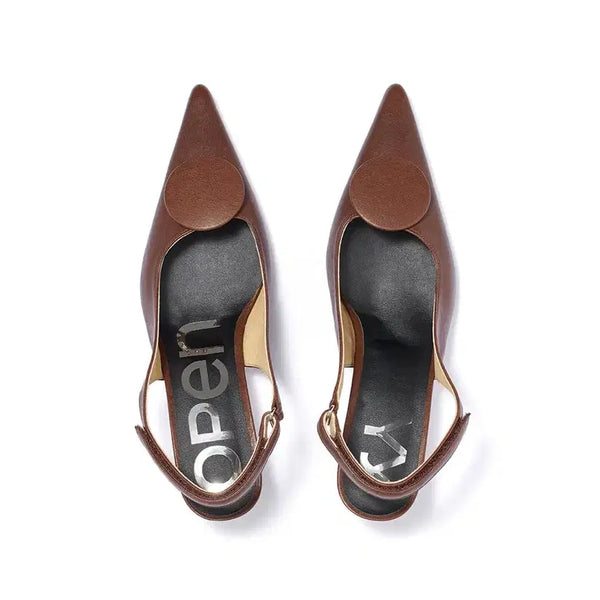 [BUNJANG] OPENYY Badge Applique Slingback Heels / OPENYY BADGE APPLIQUE SLINGBACK HEELS