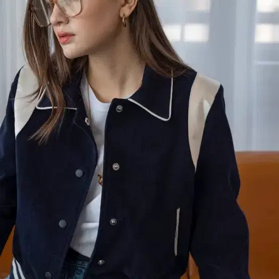 [BUNJANG] Banwon Atelier Corduroy Varsity Jacket / 반원아뜰리에- 코듀로이 바시티 자켓