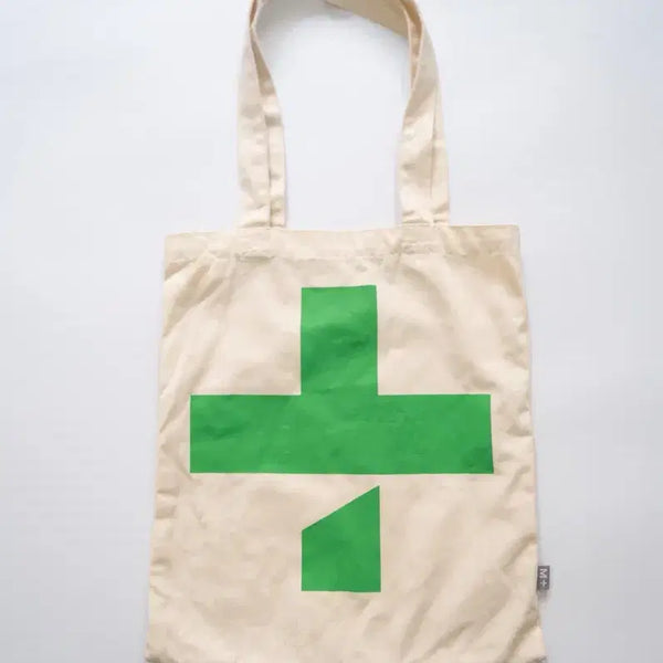 [BUNJANG] Ivory Eco Bag with Green Logo / + 에코백