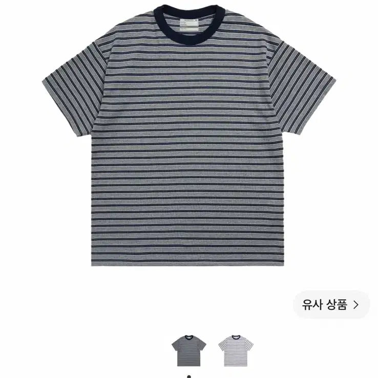 [BUNJANG] STU Multi Stripe Short Sleeve T-Shirt Grey / [M] STU 멀티 스트라이프 반팔 티셔츠 그레이