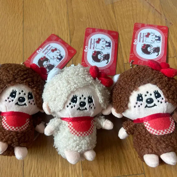 [BUNJANG] Monchhichi Hello Kitty Collaboration Doll Keychain / 몬치치 헬로키티 콜라보 인형 키링