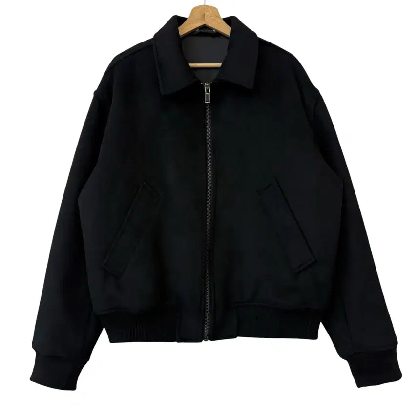[BUNJANG] Zara Wool Blend Zip-Up Bomber Jacket Black L / 자라 울 블렌드 집업 봄버 자켓 블랙 L 정품