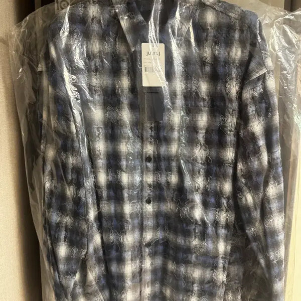 [BUNJANG] Juun.J Grid Blue Shirt / 준지 그리드 블루 50