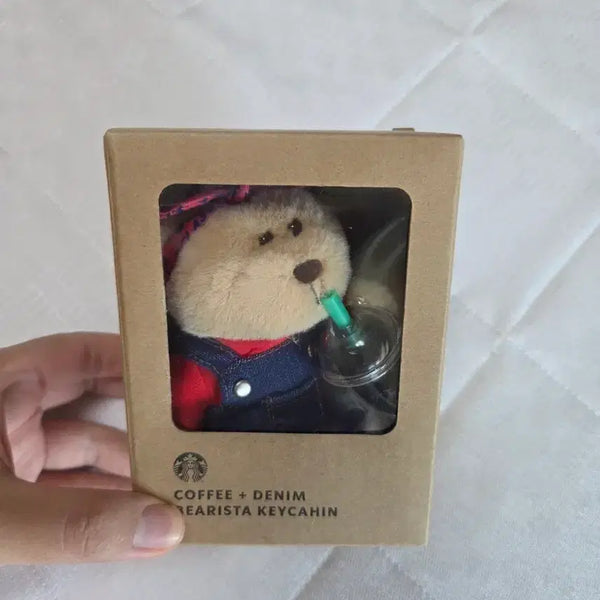 [BUNJANG] Starbucks Coffee Denim Bearista Keychain / 스타벅스 커피데님 베어리스타 인형키링