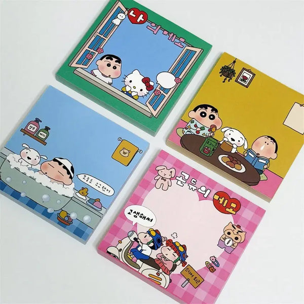 [BUNJANG] Crayon Shin-chan Memo Pad (Approx. 100 Sheets, 4 Designs) / [덤맛집] 짱구 떡메 메모지 100매 4종