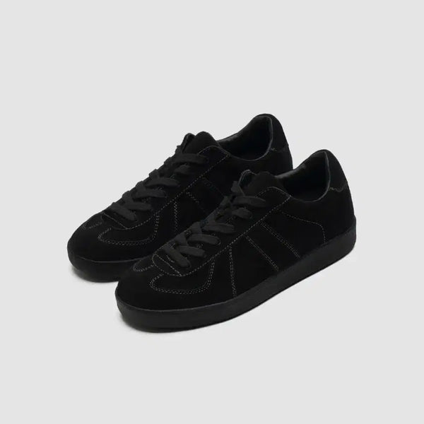 [BUNJANG] 5IN HI Suede German Army Sneakers Height-Increasing Version - Matte Black / 5IN HI 스웨이드 독일군 스니커즈 키높이 버전 - 매트블랙