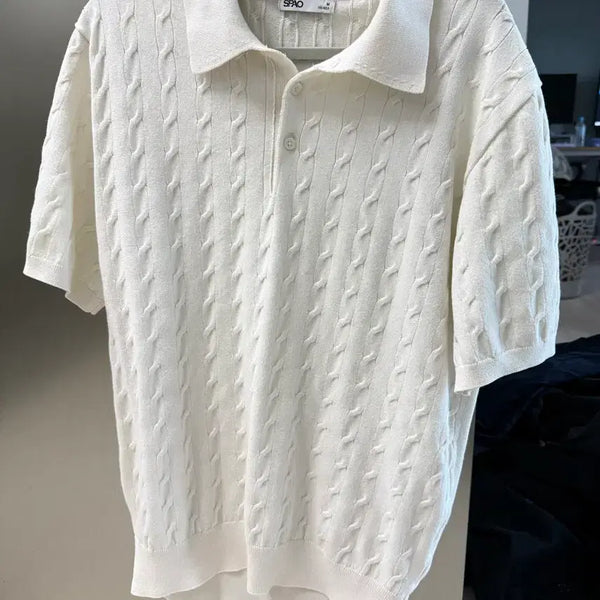 [BUNJANG] SPAO Short-Sleeve Knit T-Shirt / 스파오 반팔 니트