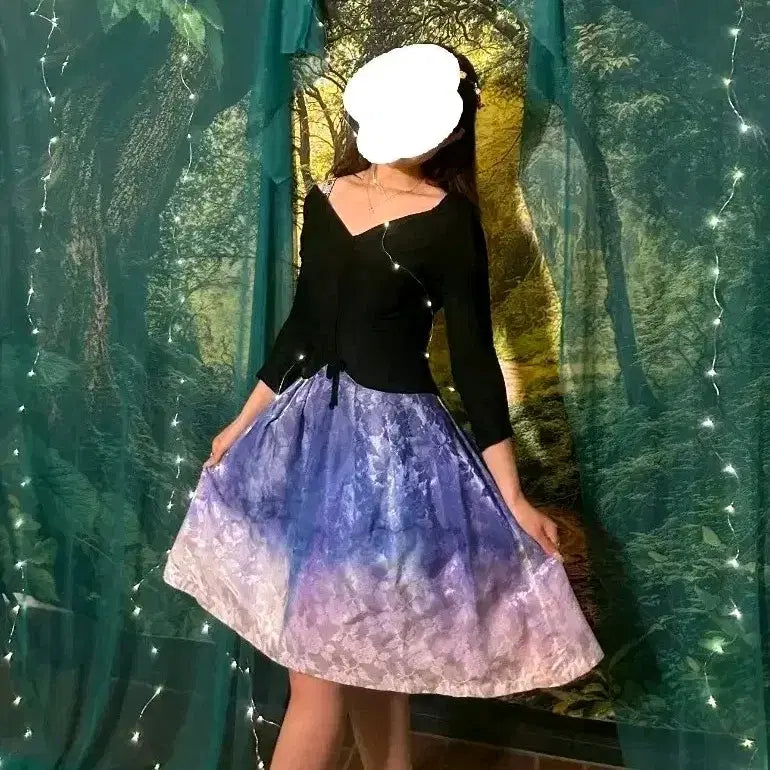 [BUNJANG] Fromm Dress Party Dress / 프롬 드레스 특별한 날 입을 파티 원피스 보라색~푸른색 스커트
