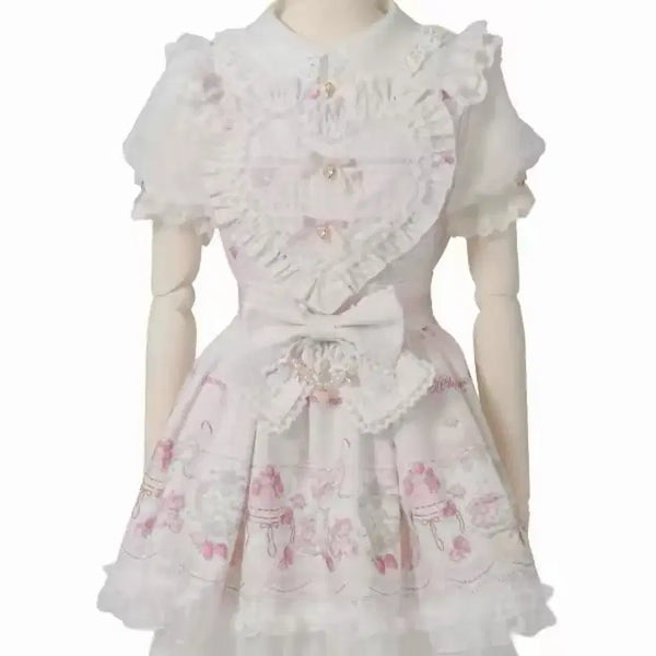 [BUNJANG] Lizlisa Gingham Tearoom Dress Pink / 리즈리사 깅엄 티룸 원피스 핑크