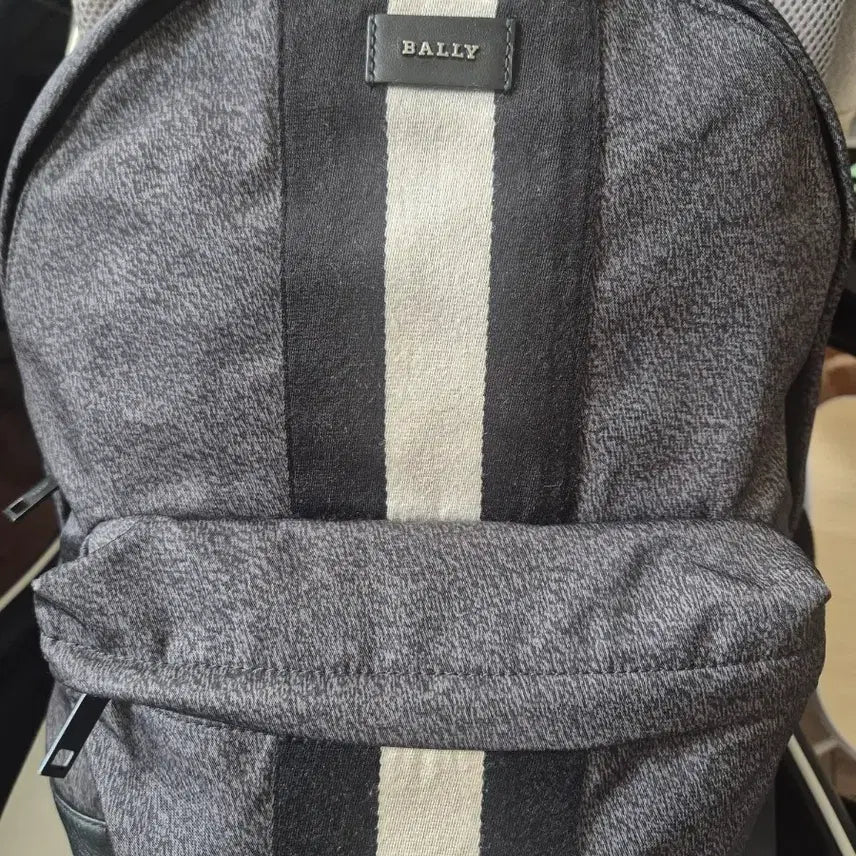 [BUNJANG] Bally Men's Canvas Backpack with Tri-Color Stripe / 명품 발리(BALLY) 삼색 스트라이프 캔버스 백팩 보증서O
