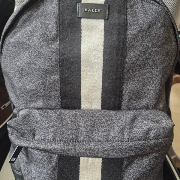 [BUNJANG] Bally Men's Canvas Backpack with Tri-Color Stripe / 명품 발리(BALLY) 삼색 스트라이프 캔버스 백팩 보증서O