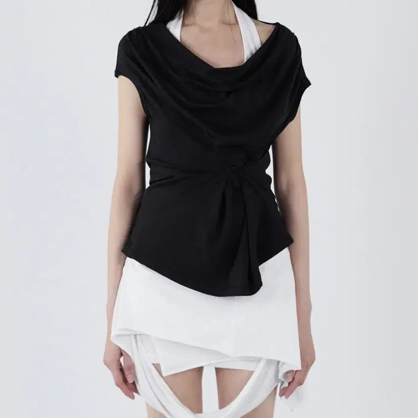 [BUNJANG] Seric Button Round Sleeveless / 세릭 버튼 라운드 슬리브리스