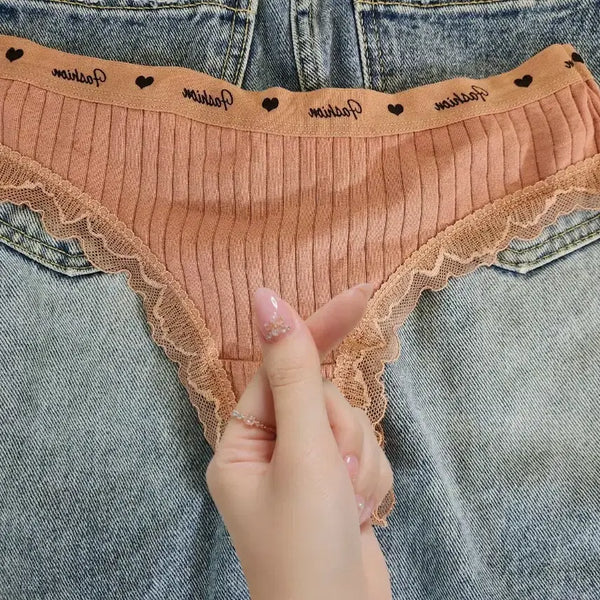 [BUNJANG] Brown Ribbed Thong Lingerie (Used) / (중고) 브라운 골지 티팬티 속옷