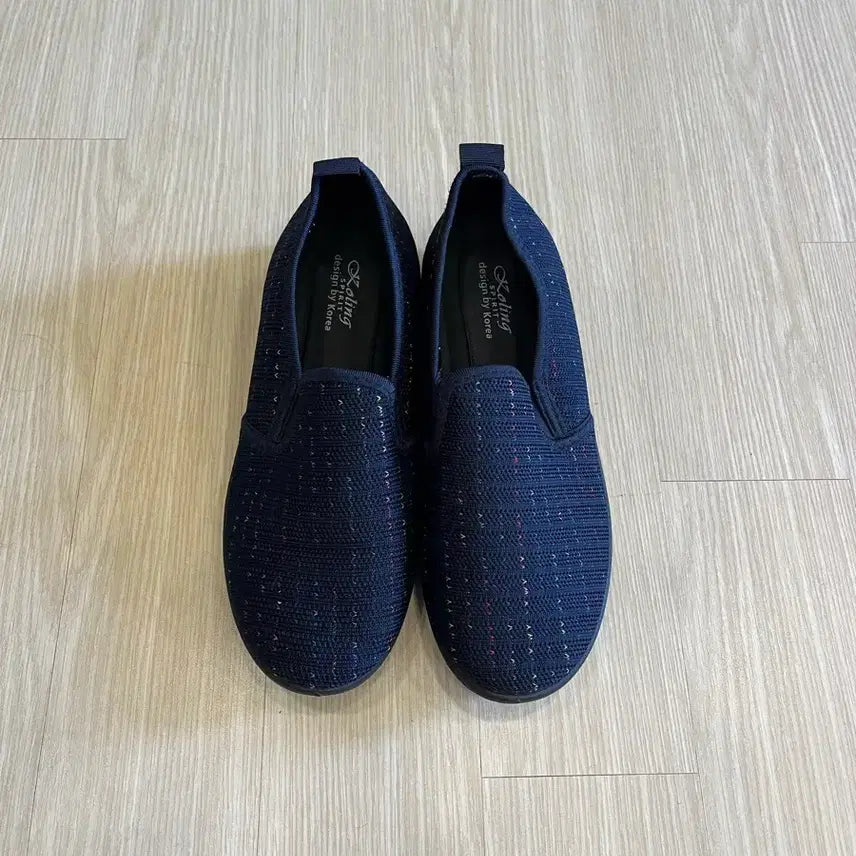 [BUNJANG] Navy Fabric Flat Shoes / 네이비 패브릭 단화