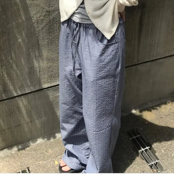 [BUNJANG] Archive J2U Seersucker Stripe Pants / 아카이브제이투유 시어서커 스트라이프 팬츠