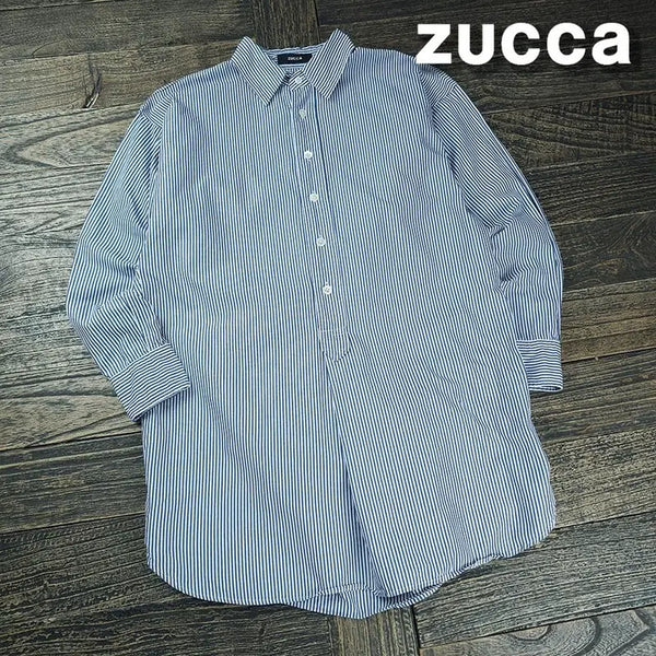[BUNJANG] ZUCCA Striped 7/10 Sleeve Pullover Shirt / 주카 스트라이프 7부 소매 풀오버 셔츠 P02133