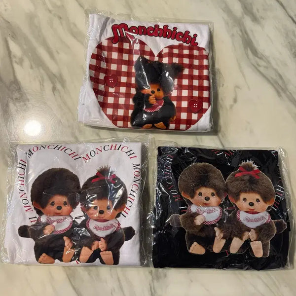 [BUNJANG] Monchhichi Character Short-Sleeve T-Shirt / 몬치치 반팔티 티셔츠