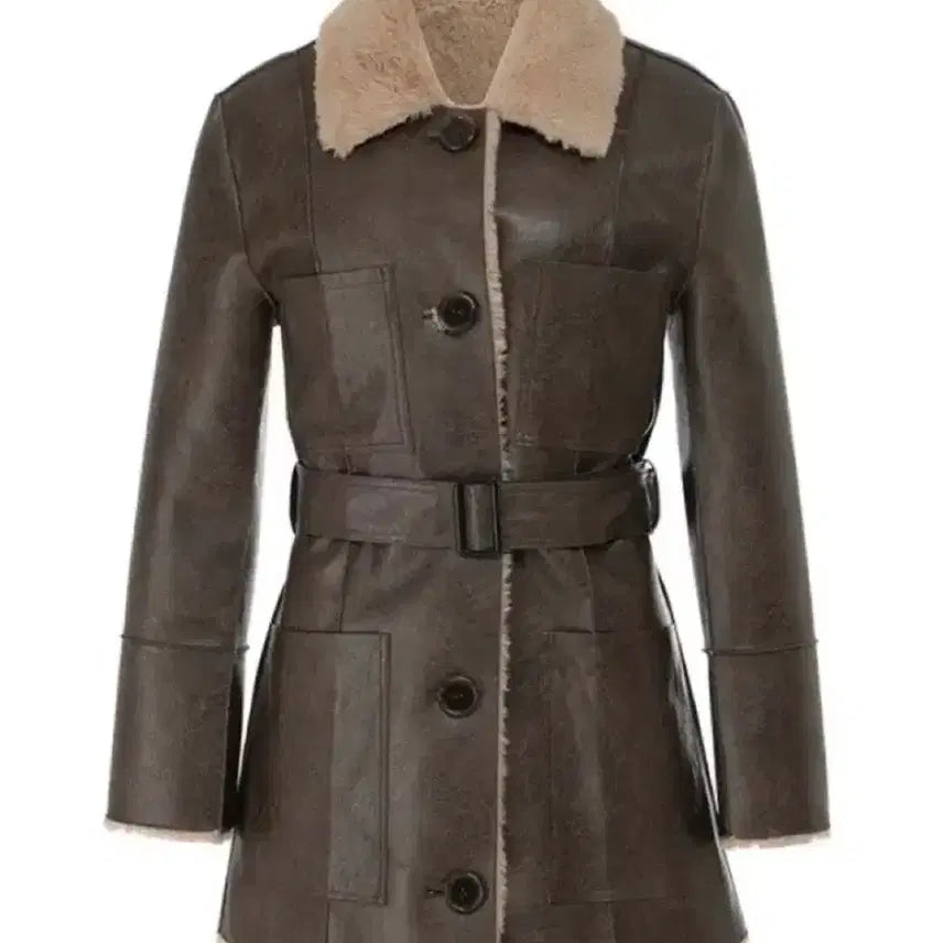 [BUNJANG] Not Your Roses Brown Suede Shearling Jacket / 낫유어로즈 무스탕 브라운