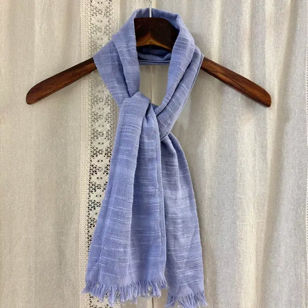 [BUNJANG] Lavender Purple Blue Cotton Scarf / 라벤더 퍼플 블루 코튼 스카프 머플러 F JPN