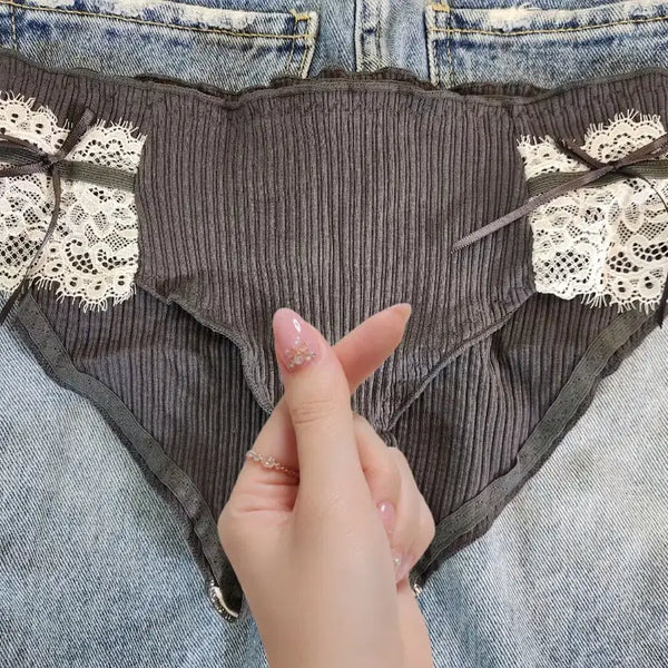 [BUNJANG] Ribbon Lace Panties (Used) - Size M / (중고) 리본 레이스 팬티 M사이즈