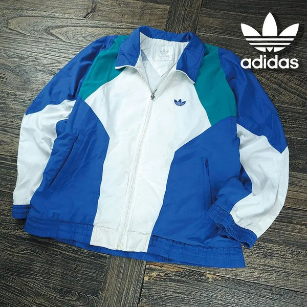 [BUNJANG] Adidas 90s Old School Oversized Windbreaker Jacket / 아디다스 90s 올드스쿨 빈티지 제우교역 오버핏 바람막이 자켓 M22435
