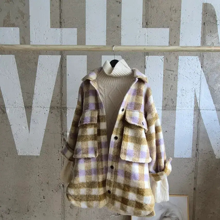 [BUNJANG] ZARA Cropped Sleeve Check Blazer / 자라 소매크롭 체크자켓