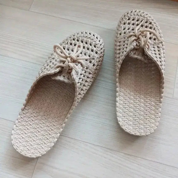 [BUNJANG] Woven Mule Slippers - Beige / 직조 뮬 슬리퍼 베이지