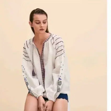 [BUNJANG] Maje Embroidered Ethnic Blouse / 마쥬)엠브로이드 에스닉 블라우스