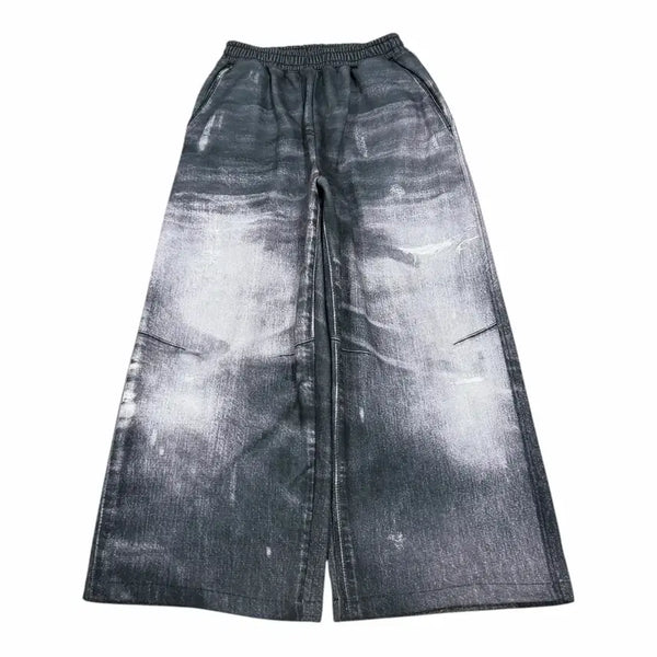[BUNJANG] Open YY Jin Effect Wide Sweatpants M / 오픈와이와이 진 이펙트 와이드 스웨트팬츠 바지 M