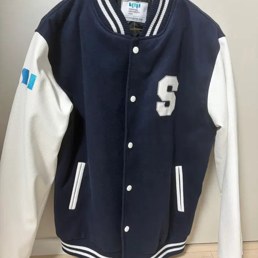 [BUNJANG] Soongsil University Baekma Varsity Jacket Navy 2XL / 숭실대 백마 숭실 학잠 네이비 2xl 판매
