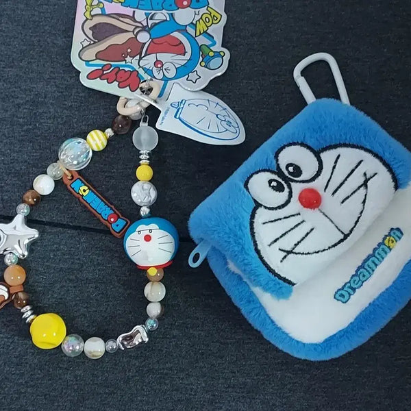 [BUNJANG] Doraemon Face Pouch & Cellphone Strap Keychain Set / 도라에몽 핸드폰스트랩  & 파우치가방키링
