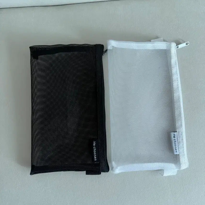 [BUNJANG] Mesh Pencil Case Set (3 pcs) / He chooses 망사 메쉬망 필통 3개 일괄
