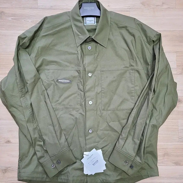 [BUNJANG] Wooyoungmi Olive Cotton Patch Shirt / [정품/새상품] [48, 50, 52] 우영미 올리브 코튼 패치 셔츠