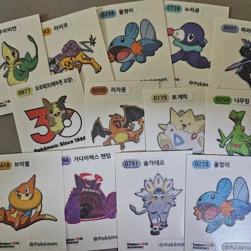 [BUNJANG] Pokemon 30th Anniversary Tti-busil Sticker / 포켓몬 30주년 띠부씰 팝니다!