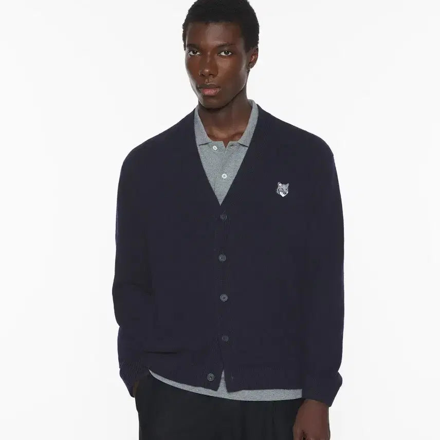 [BUNJANG] Maison Kitsuné Grey Fox Lambswool 100% Cardigan / [새상품] 메종키츠네 그레이폭스 램스울100% 가디건 /남여공용
