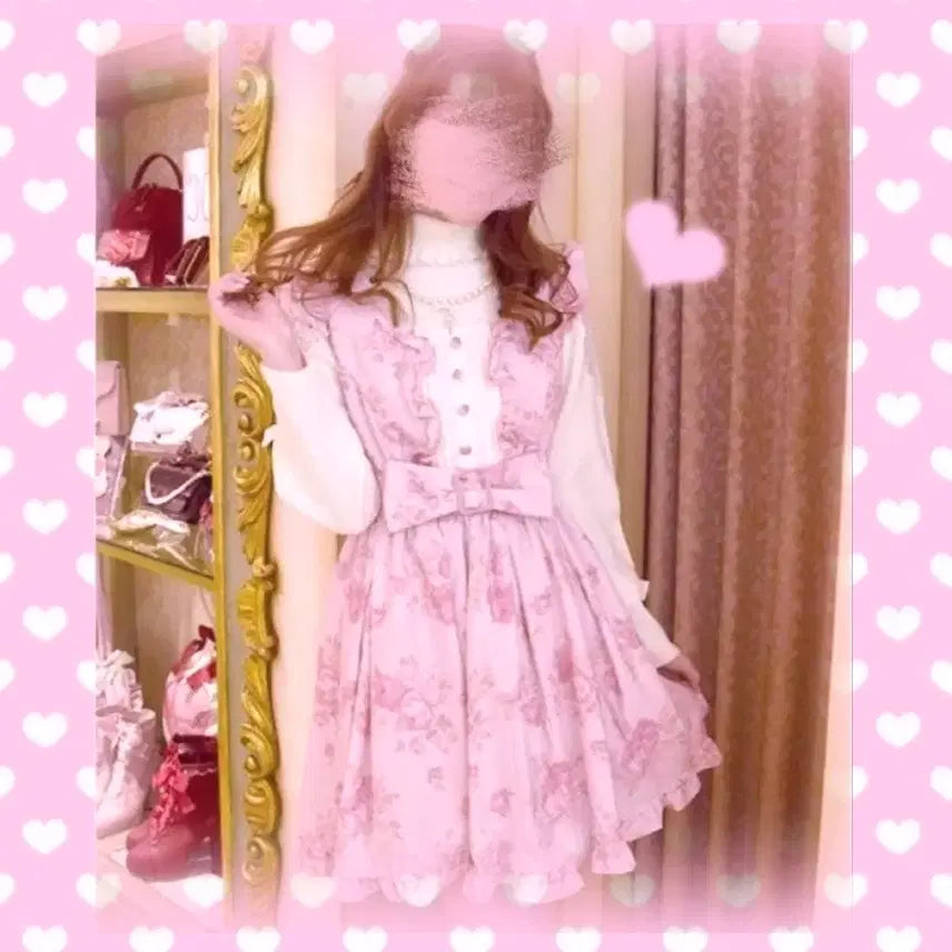 [BUNJANG] Lizlisa Rose Dress / Lizlisa 리즈리사 장미 원피스 양산형 지뢰계 히메갸루 고전 앙크루즈 마즈 로지타