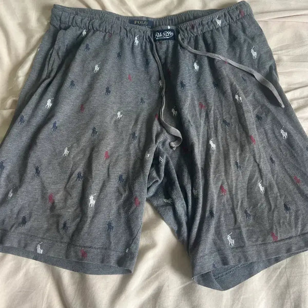[BUNJANG] Polo Ralph Lauren Grey Shorts with Polo Mark Pattern / 폴로반바지