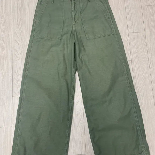 [BUNJANG] Urvin Wide Baker Pants Olive Green / Urvin(얼바인) 와이드 베이커 팬츠 M