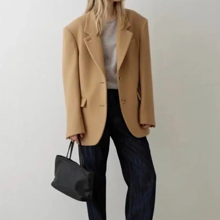 [BUNJANG] Facade Pattern Cashmere Blazer Camel / 파사드패턴 캐시미어 블레이저 카멜색