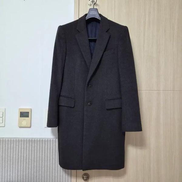[BUNJANG] TIME 100% Cashmere Single Coat Dark Grey / 타임 캐시미어100% 싱글 코트 다크그레이 100
