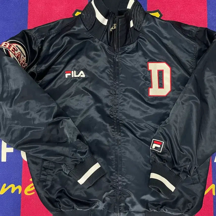 [BUNJANG] FILA x Doosan Bears Authentic High-Neck Stadium Varsity Jacket (Spring/Autumn) / L 100 두산베어스 춘잠 스타디움자켓 춘추 점퍼 잠바