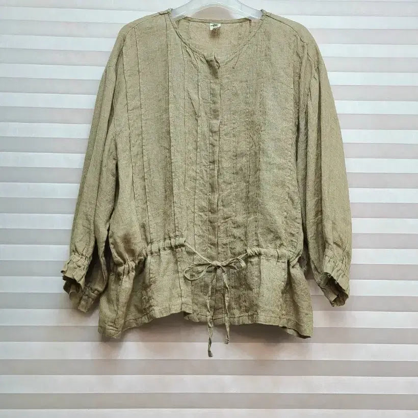 [BUNJANG] Linen Open Blouse / 린넨 오픈 블라우스