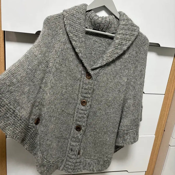 [BUNJANG] Vintage Gray Cape Cardigan / 빈티지 망토 하오리그레이