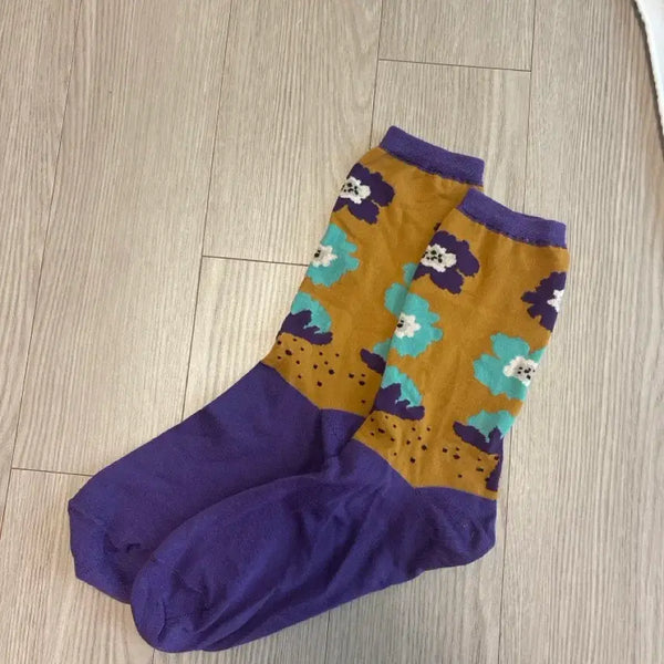 [BUNJANG] Issey Miyake Floral Pattern Socks / 이세이미야키 양말 (보관만)