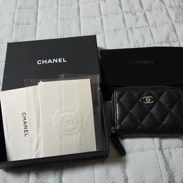 [BUNJANG] Chanel Classic Caviar Zip Card Holder Silver Hardware / 샤넬 클래식 캐비어 지퍼 은장 카드지갑