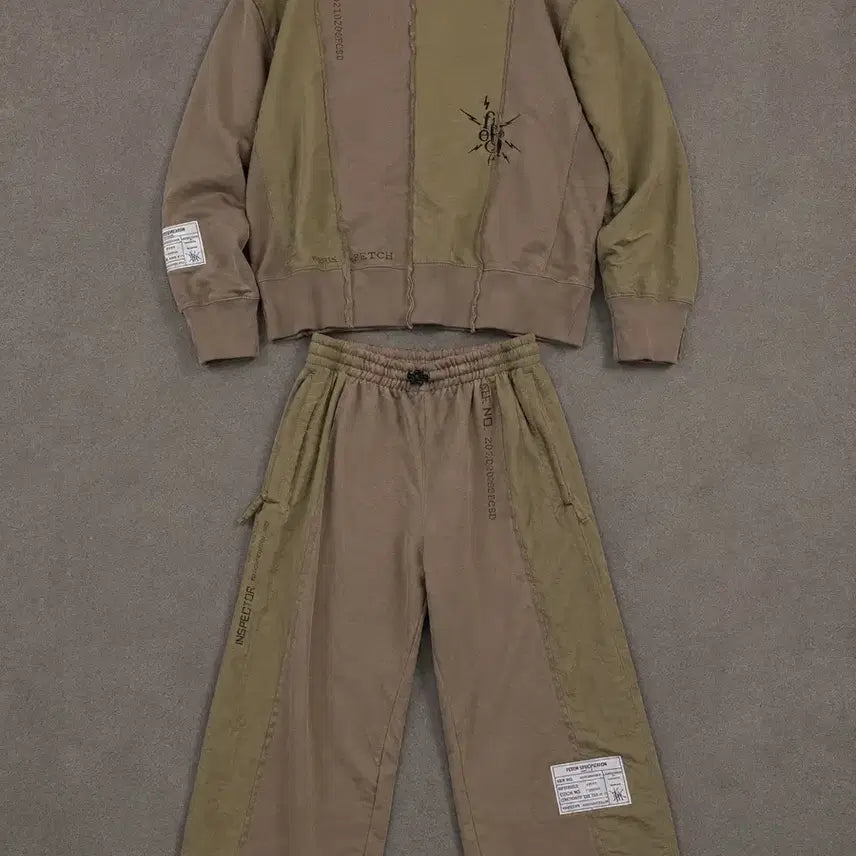 [BUNJANG] FETCH Colorblock Oversized Sweatshirt & Jogger Set / FETCH 페치 배색 오버핏 맨투맨&조거 셋업