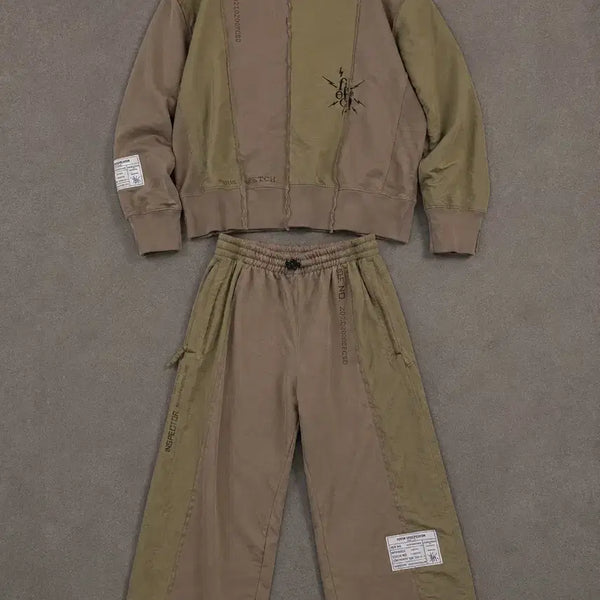 [BUNJANG] FETCH Colorblock Oversized Sweatshirt & Jogger Set / FETCH 페치 배색 오버핏 맨투맨&조거 셋업