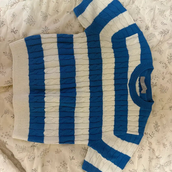 [BUNJANG] 8seconds Striped Short Sleeve Knit / 에잇세컨즈 스트립 반팔니트
