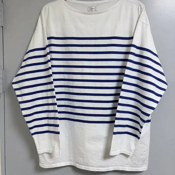 [BUNJANG] Ciota Panel Border T-shirt White/Blue / 시오타(Ciota) 패널 보더 티셔츠 화이트/블루